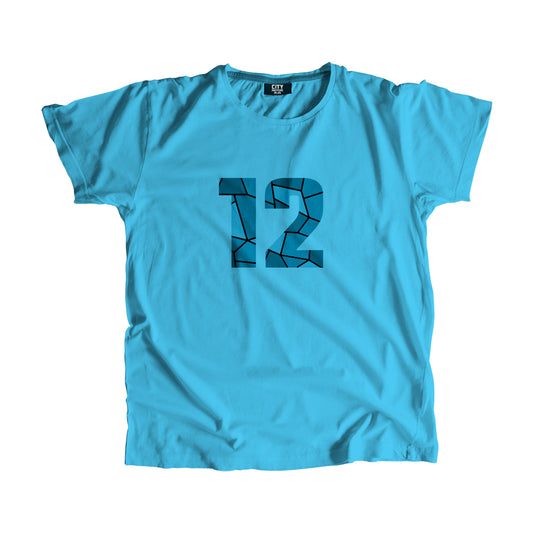 12 Number Men Unisex T-Shirt (Sky Blue)