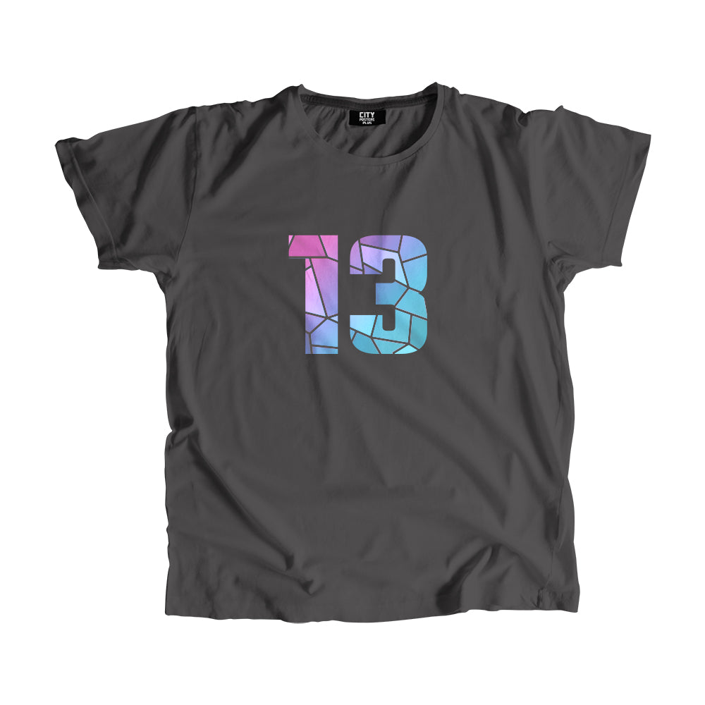 13 Number Men Unisex T-Shirt (Charcoal Grey)