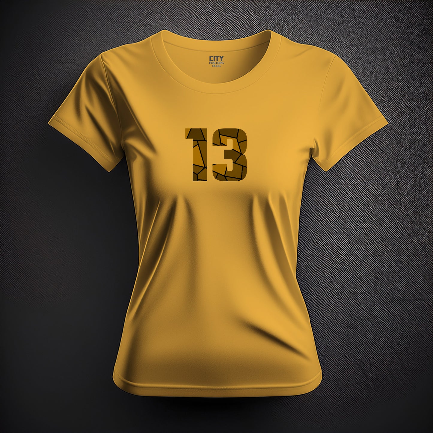 13 Number Women T-Shirt (Golden Yellow)