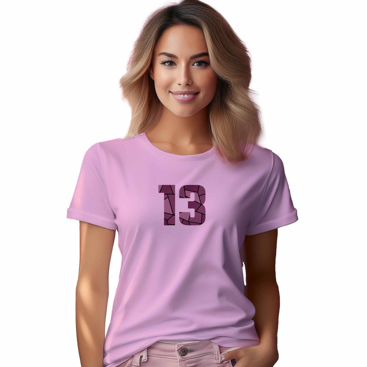 13 Number Women T-Shirt (Light Pink)