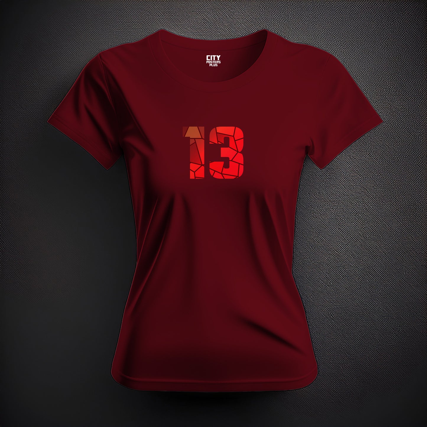 13 Number Women T-Shirt (Maroon)