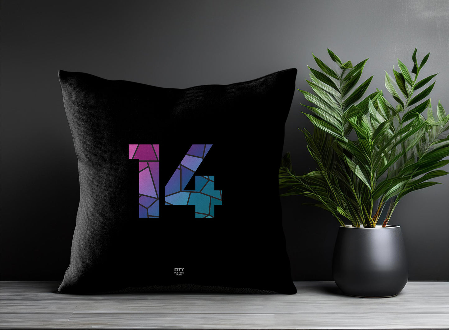 Print Deliver Plus 14 Number Square & Rectangle Pillow Cases | Modern Numeric Throw Pillow Covers 