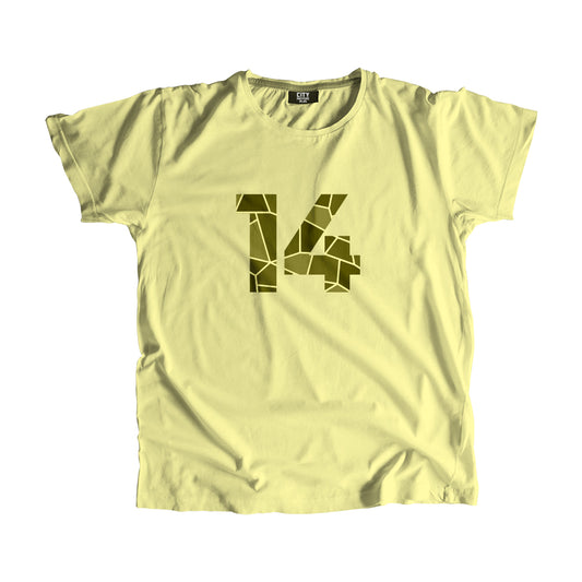 14 Number Men Unisex T-Shirt (Butter Yellow)