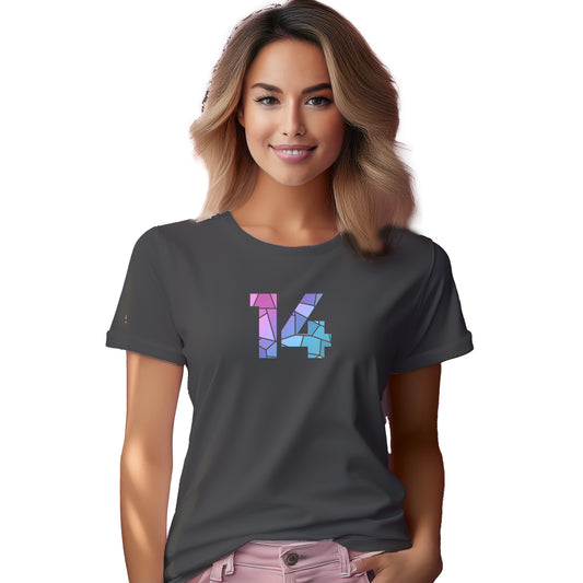 14 Number Women T-Shirt (Charcoal Grey)