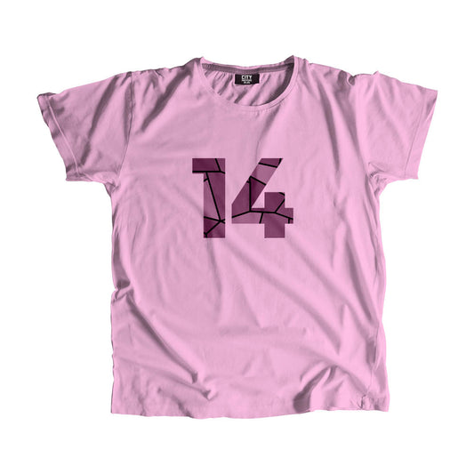 14 Number Men Unisex T-Shirt (Light Pink)