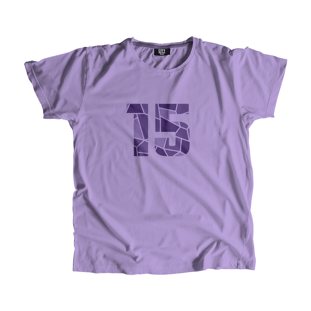 15 Number Men Unisex T-Shirt (Iris Lavender)