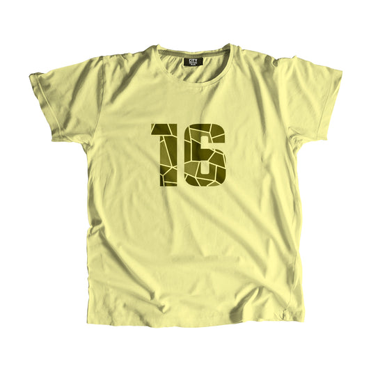 16 Number Men Unisex T-Shirt (Butter Yellow)