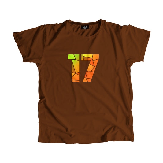 17 Number Men Unisex T-Shirt (Brown)