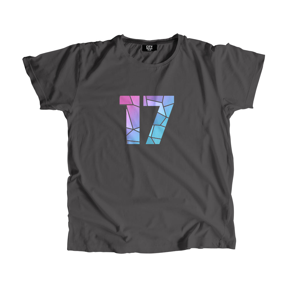 17 Number Men Unisex T-Shirt (Charcoal Grey)