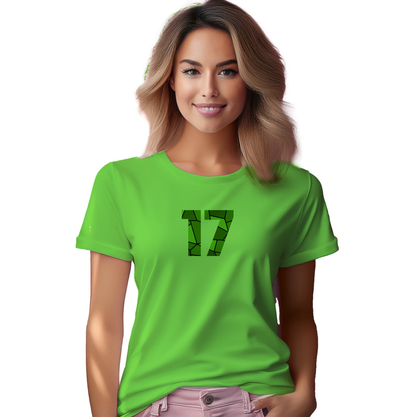 17 Number Women T-Shirt (Liril Green)