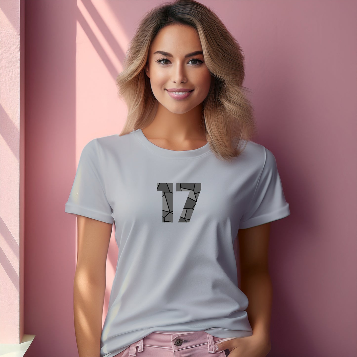 17 Number Women T-Shirt (Melange Grey)