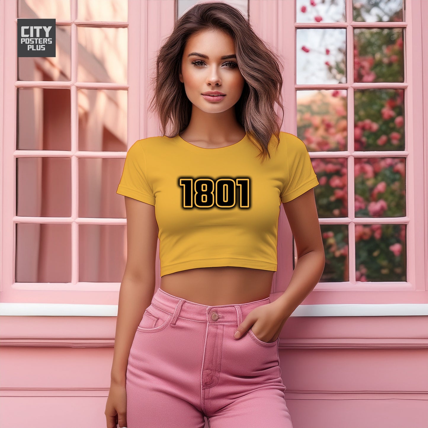 1801 Year Women Crop Top (Golden Yellow)