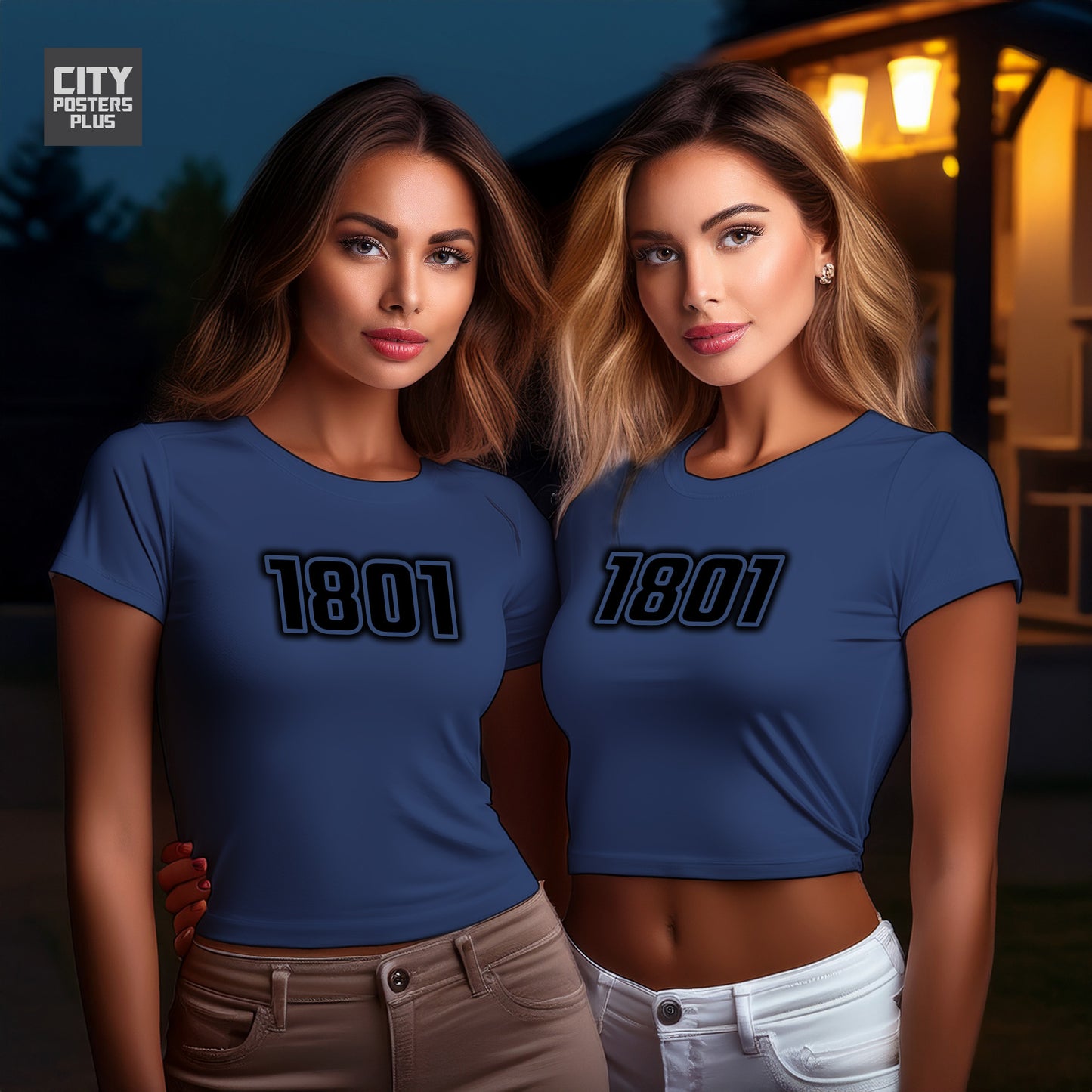 1801 Year Women Crop Top (Navy Blue)