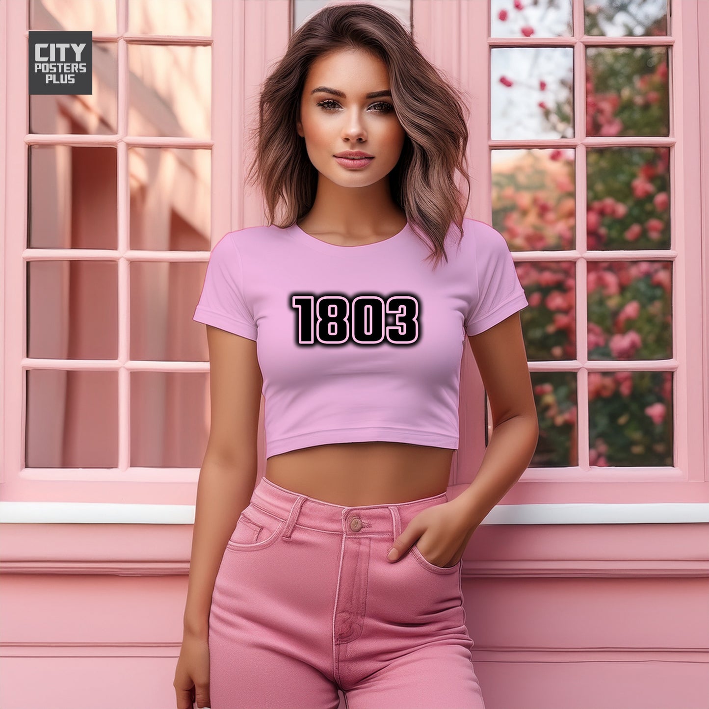 1803 Year Women Crop Top (Light Pink)