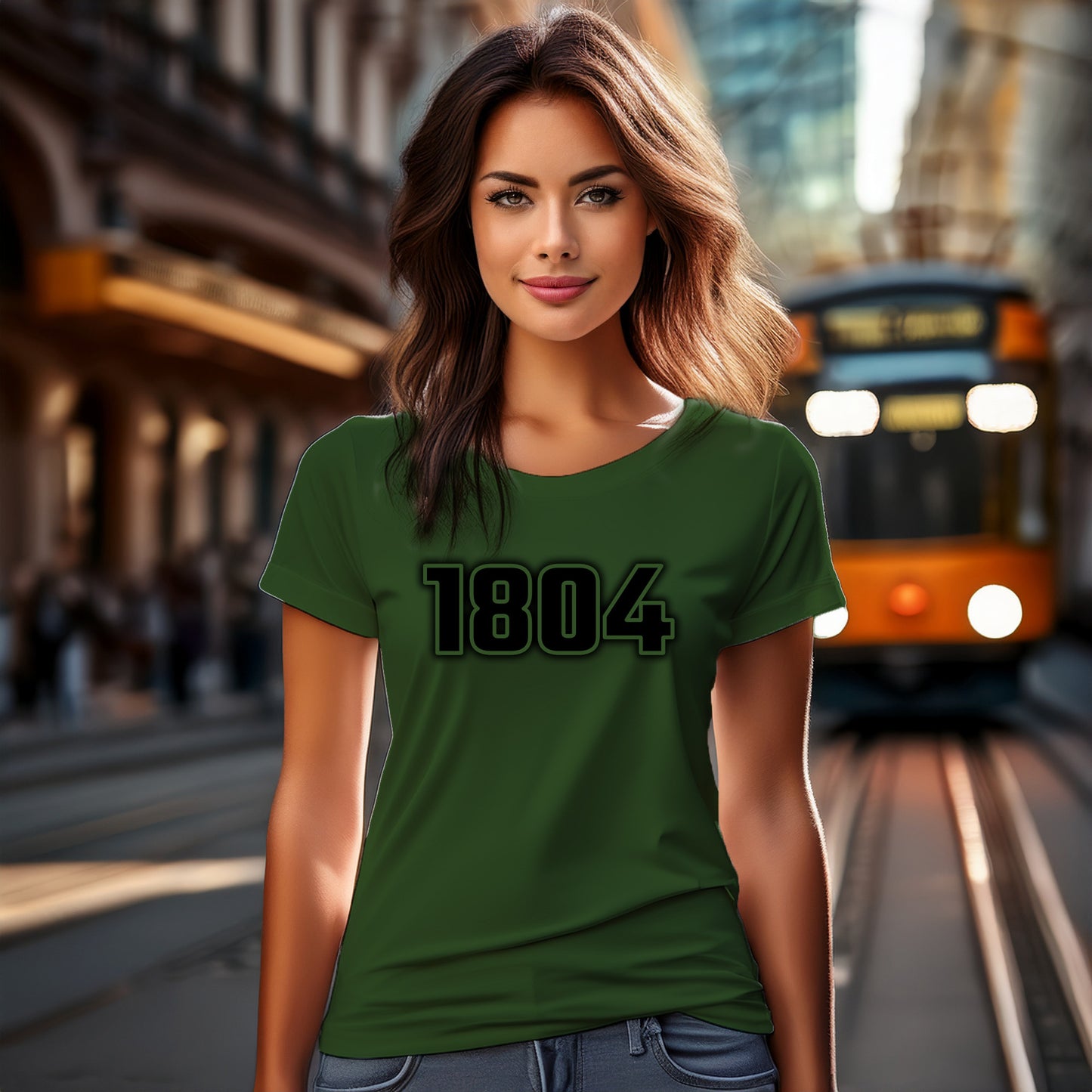 1804 Year Women T-Shirt (Olive Green)
