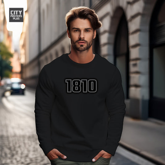 1810 Year Men Unisex Sweatshirt (Black)