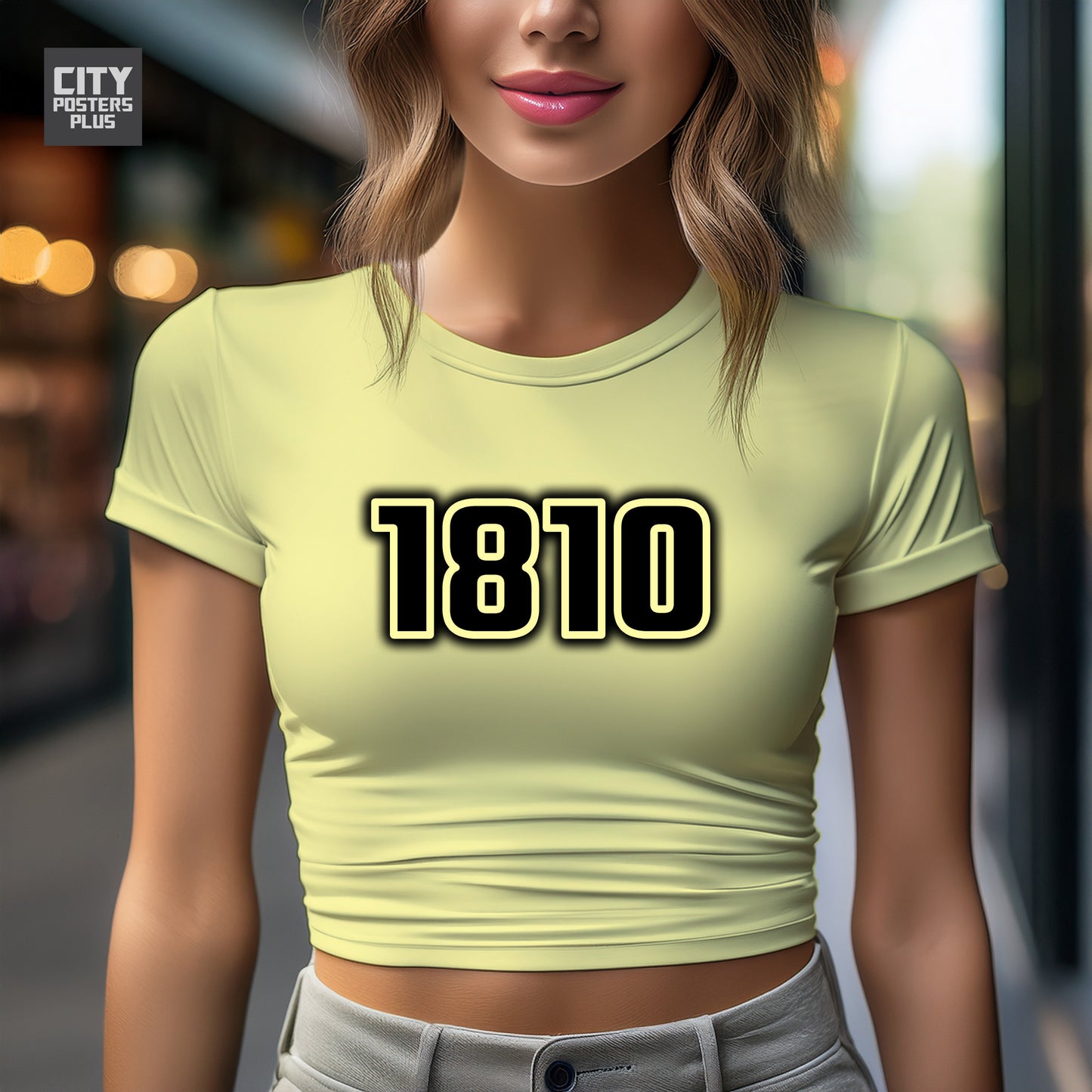 1810 Year Women Crop Top (Butter Yellow)