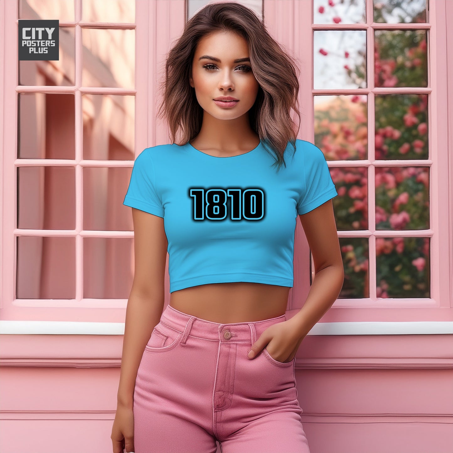 1810 Year Women Crop Top (Sky Blue)