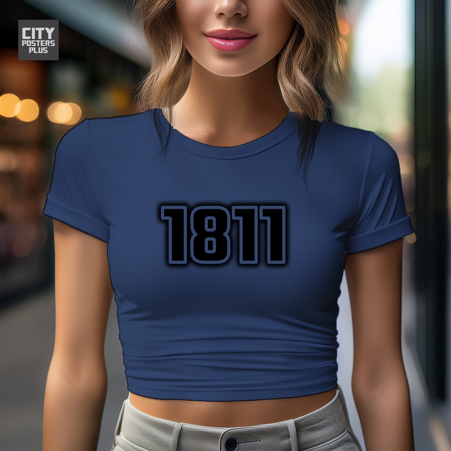 1811 Year Women Crop Top (Navy Blue)