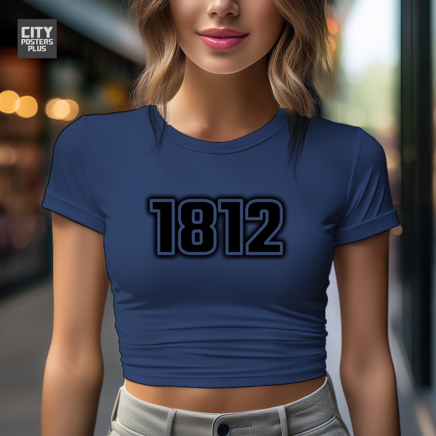 1812 Year Women Crop Top (Navy Blue)