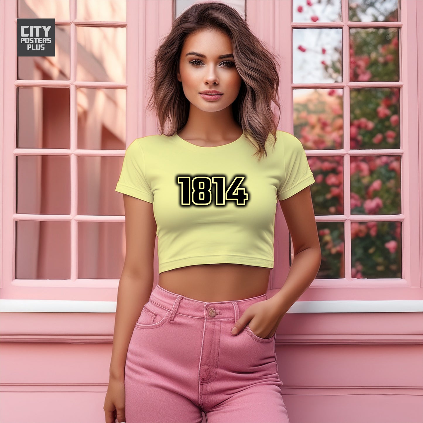 1814 Year Women Crop Top (Butter Yellow)