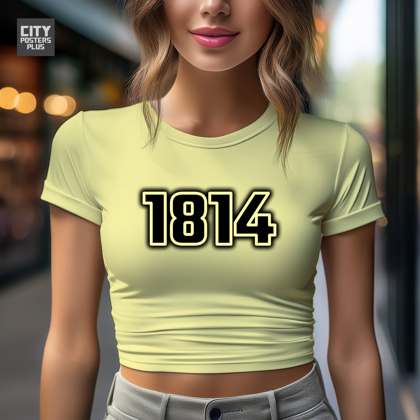 1814 Year Women Crop Top (Butter Yellow)