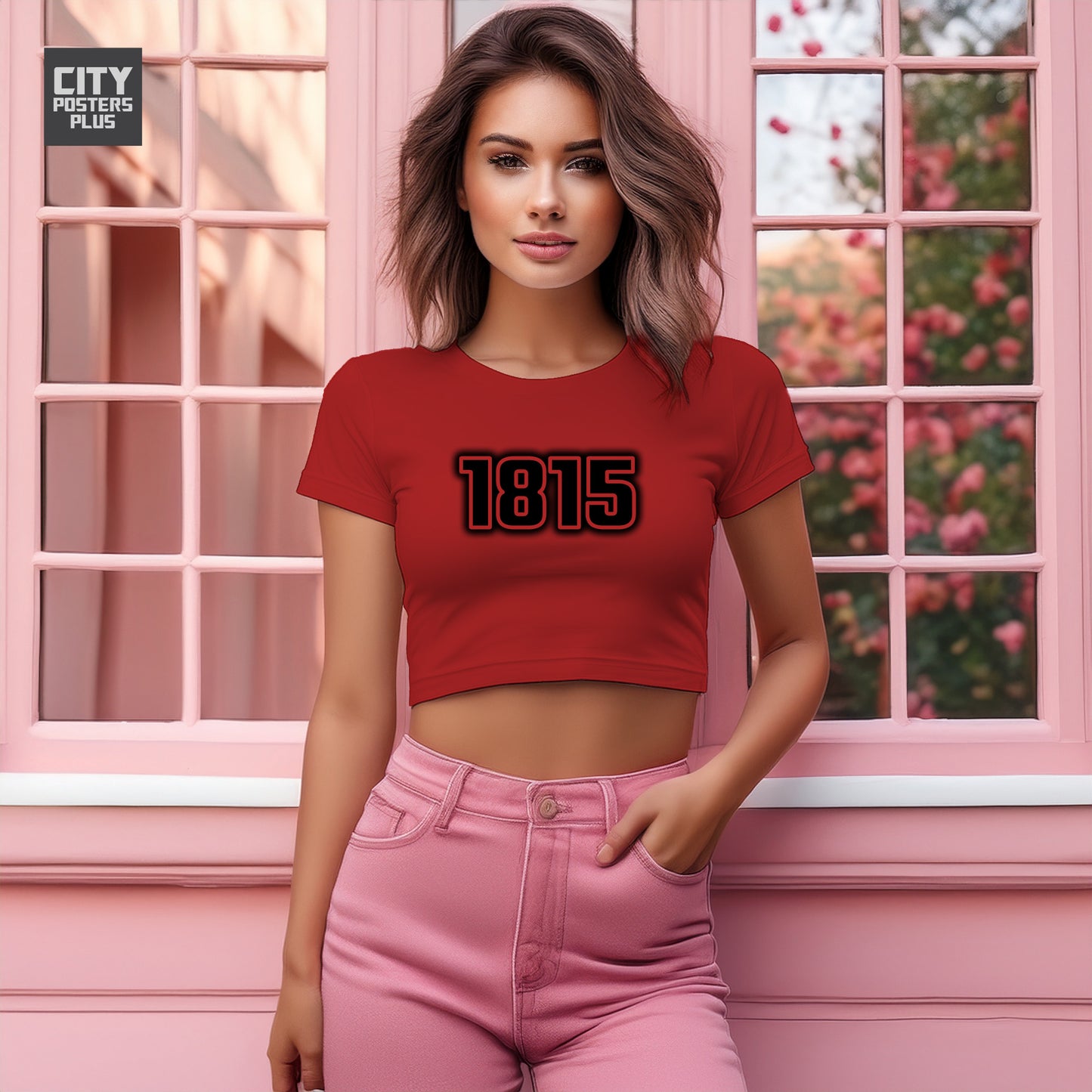 1815 Year Women Crop Top (Red)