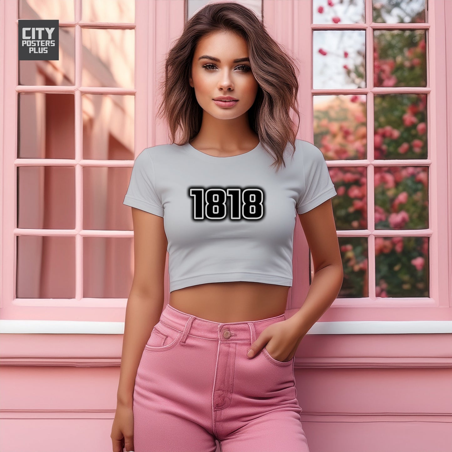 1818 Year Women Crop Top (Melange Grey)