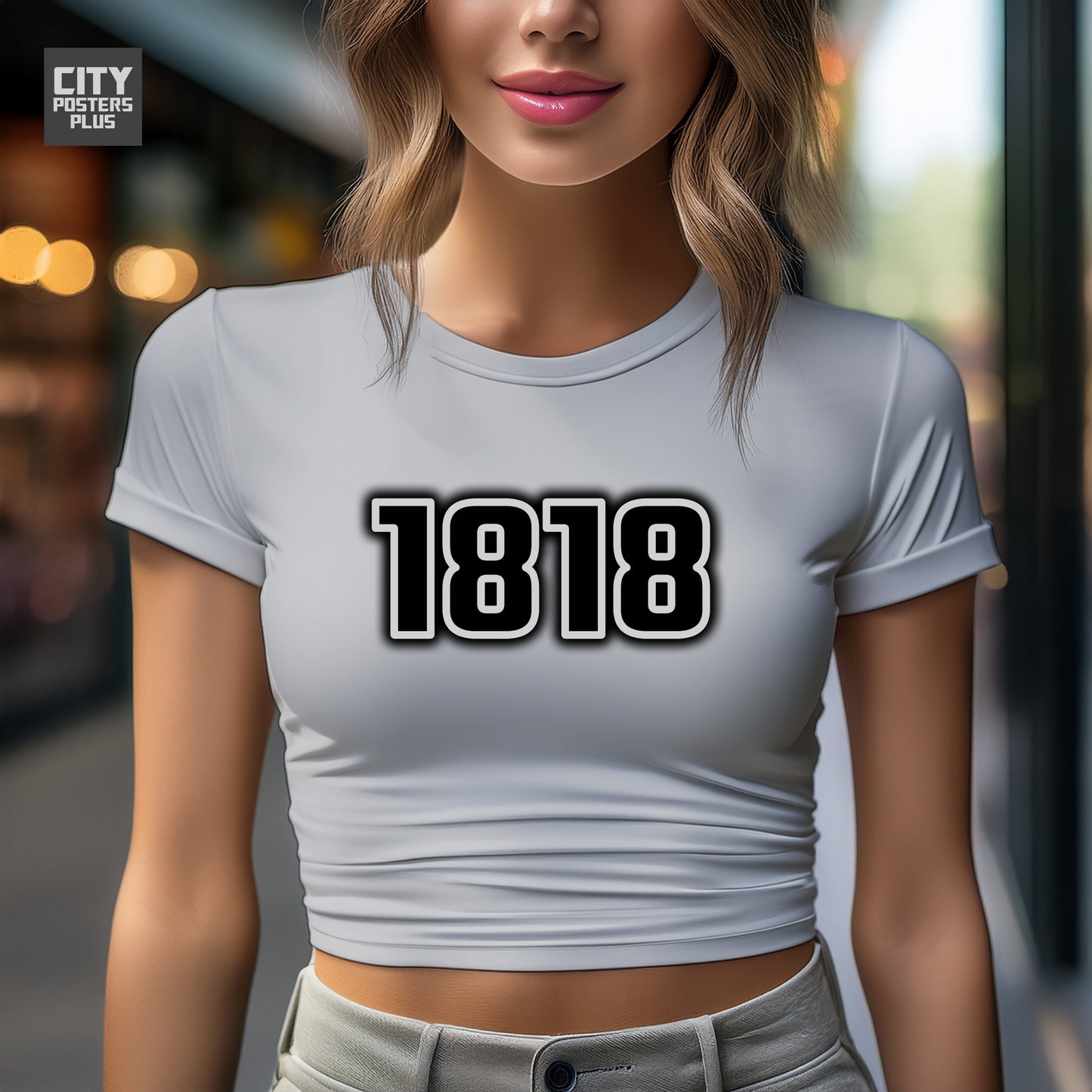 1818 Year Women Crop Top (Melange Grey)