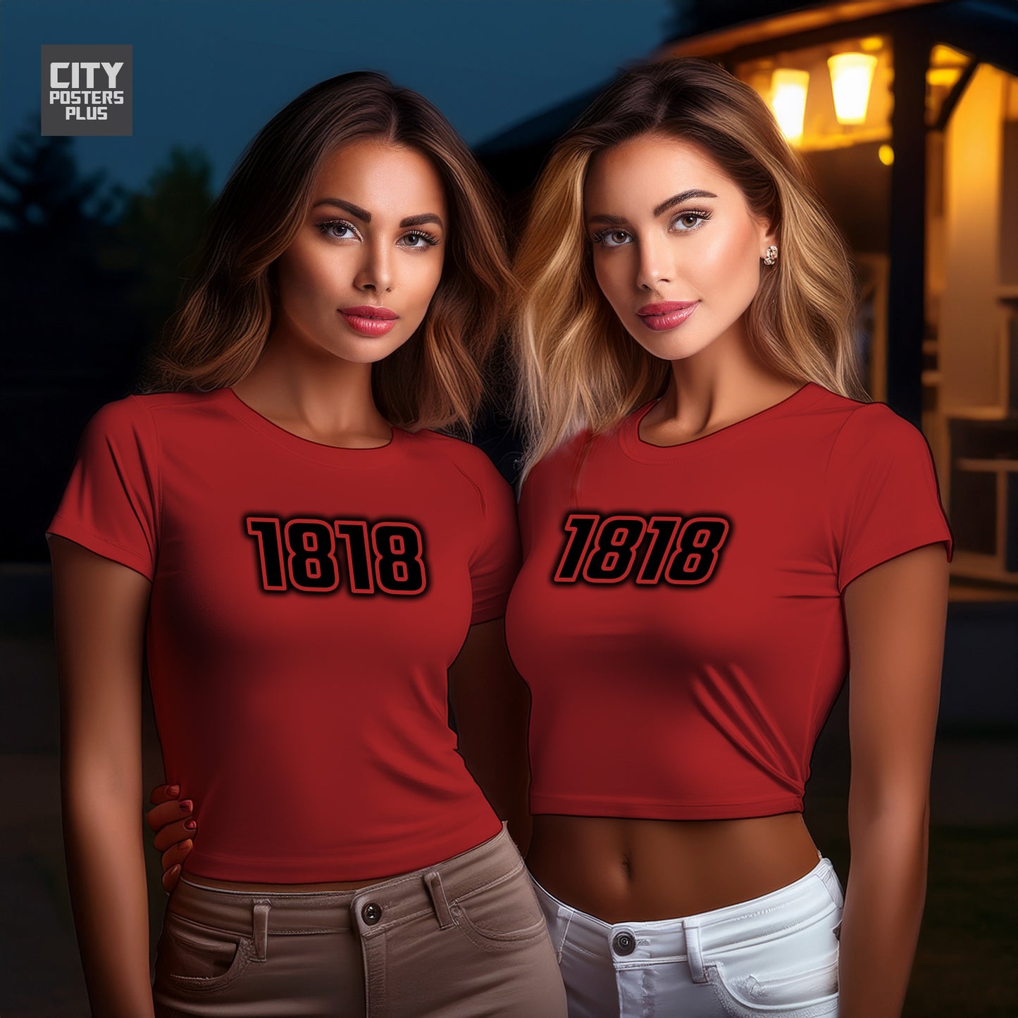 1818 Year Women Crop Top (Red)
