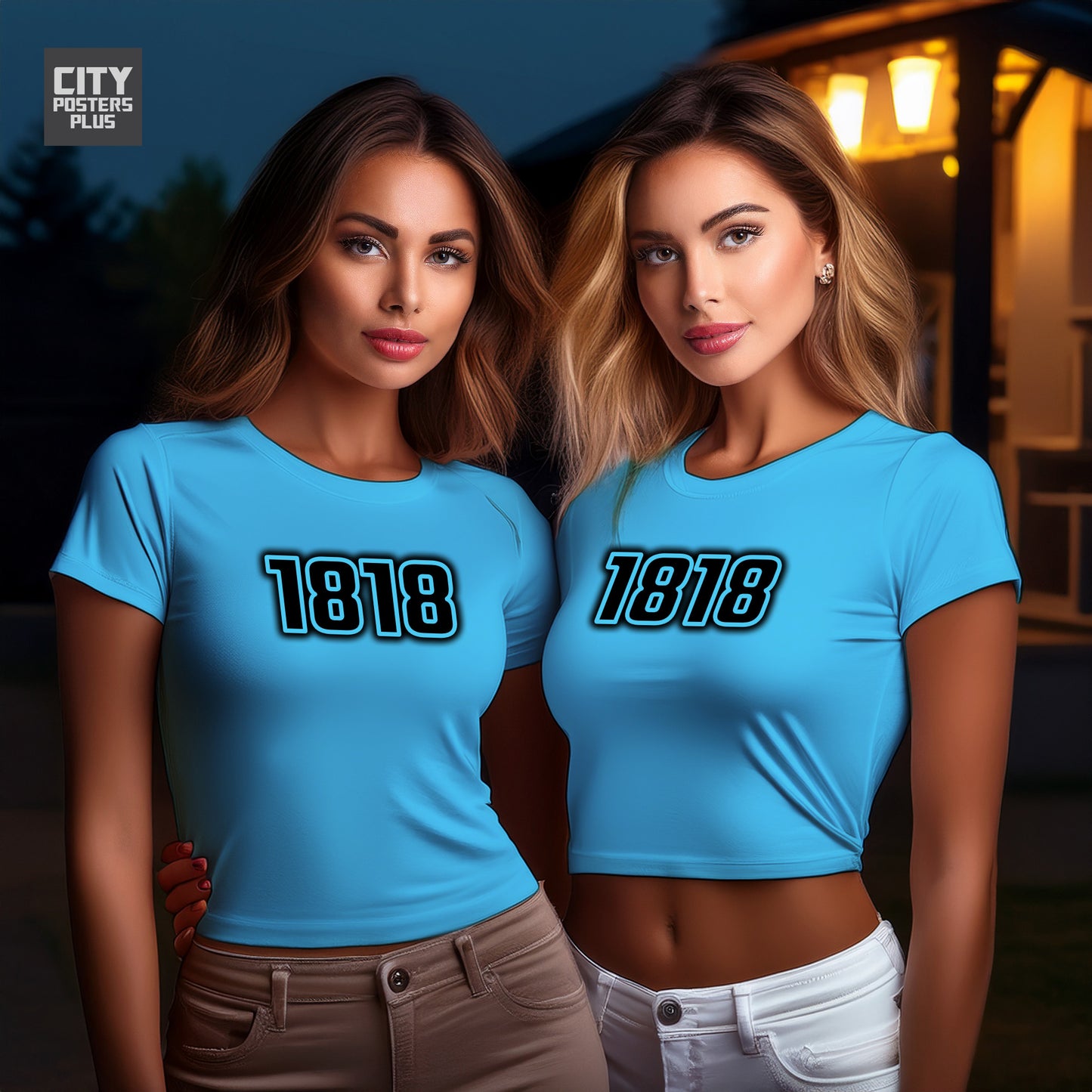1818 Year Women Crop Top (Sky Blue)
