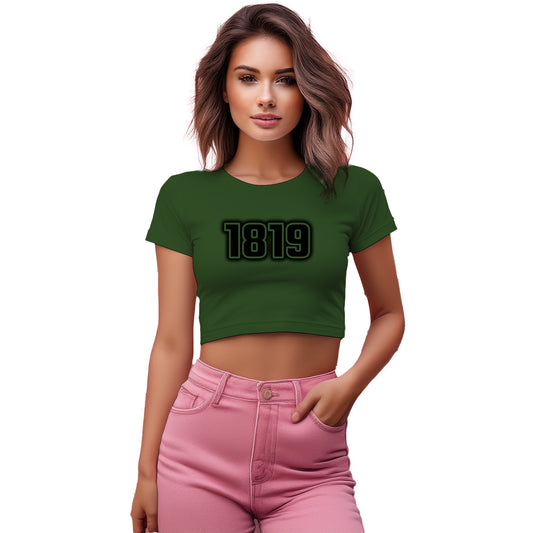 1819 Year Women Crop Top (Olive Green)
