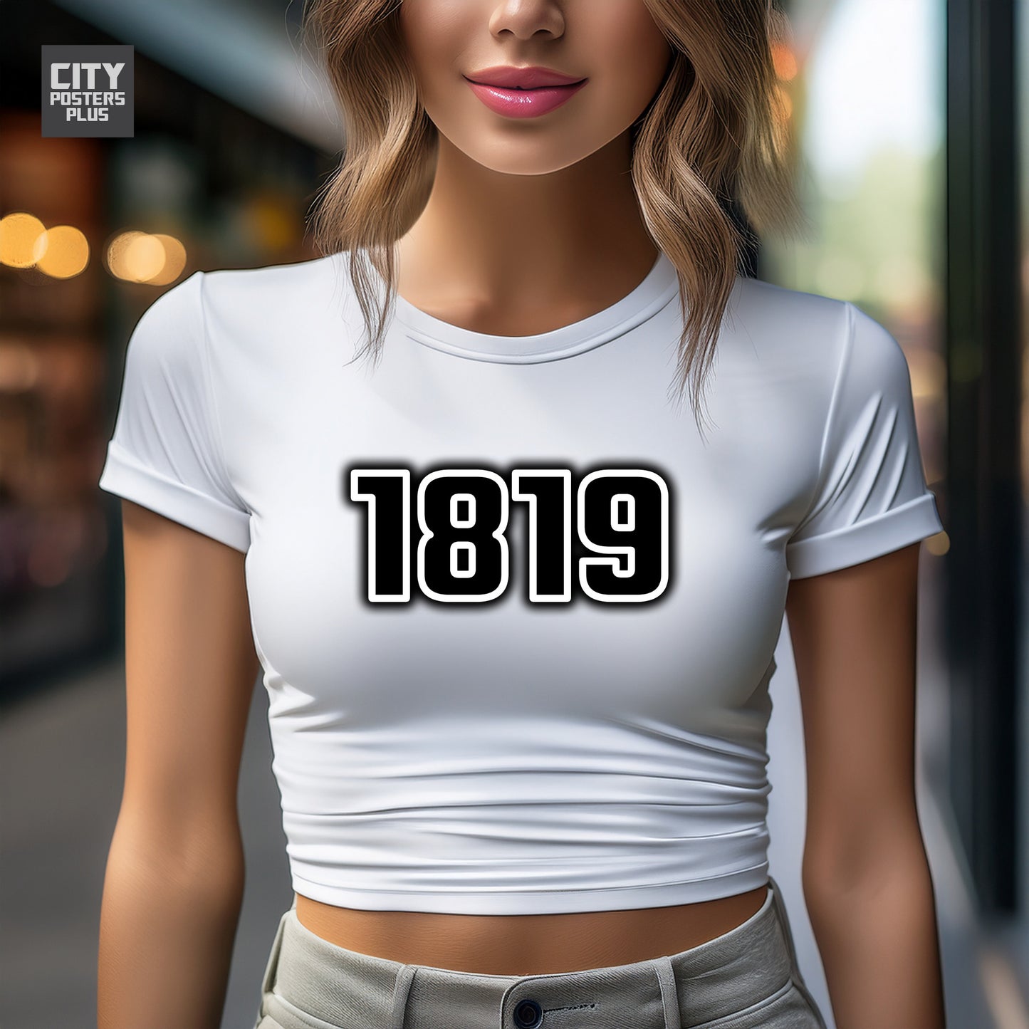 1819 Year Women Crop Top (White)