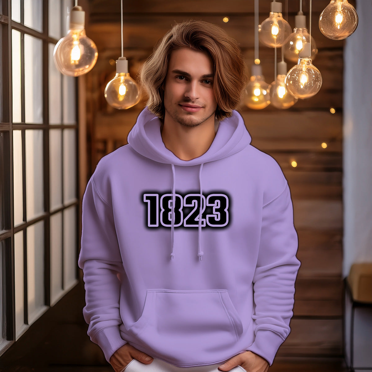 1823 Year Men Unisex Hoodie (Iris Lavender)