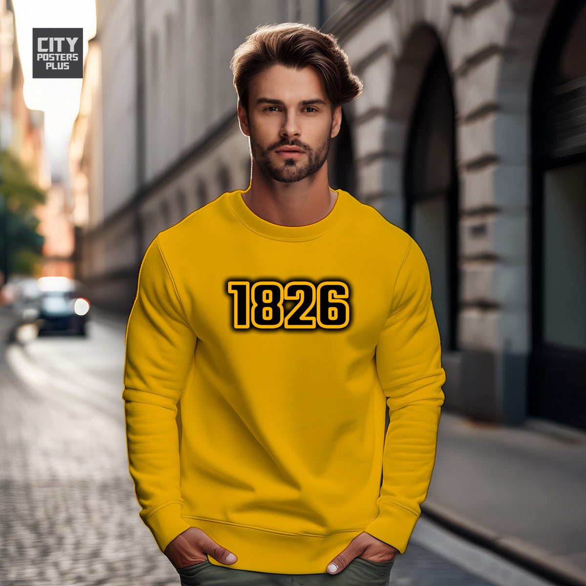 1826 Year Men Unisex Sweatshirt (Golden Yellow)