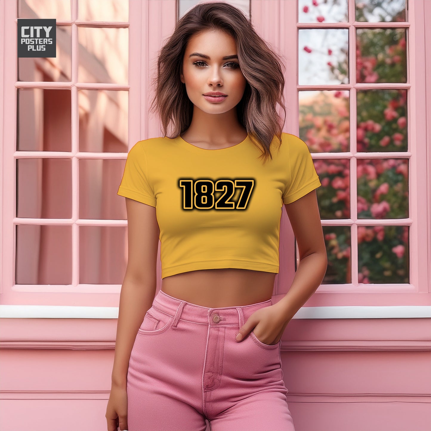 1827 Year Women Crop Top (Golden Yellow)