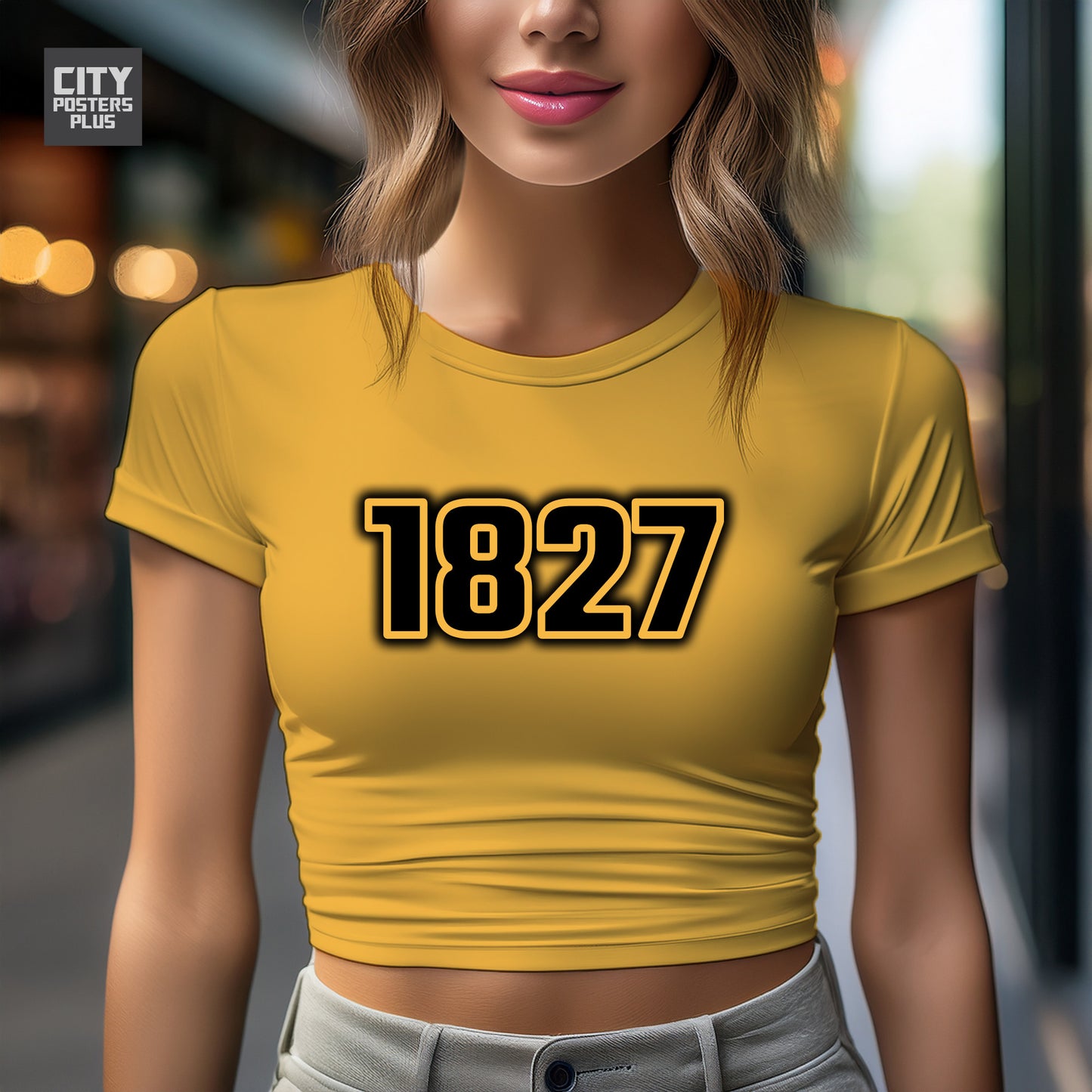 1827 Year Women Crop Top (Golden Yellow)