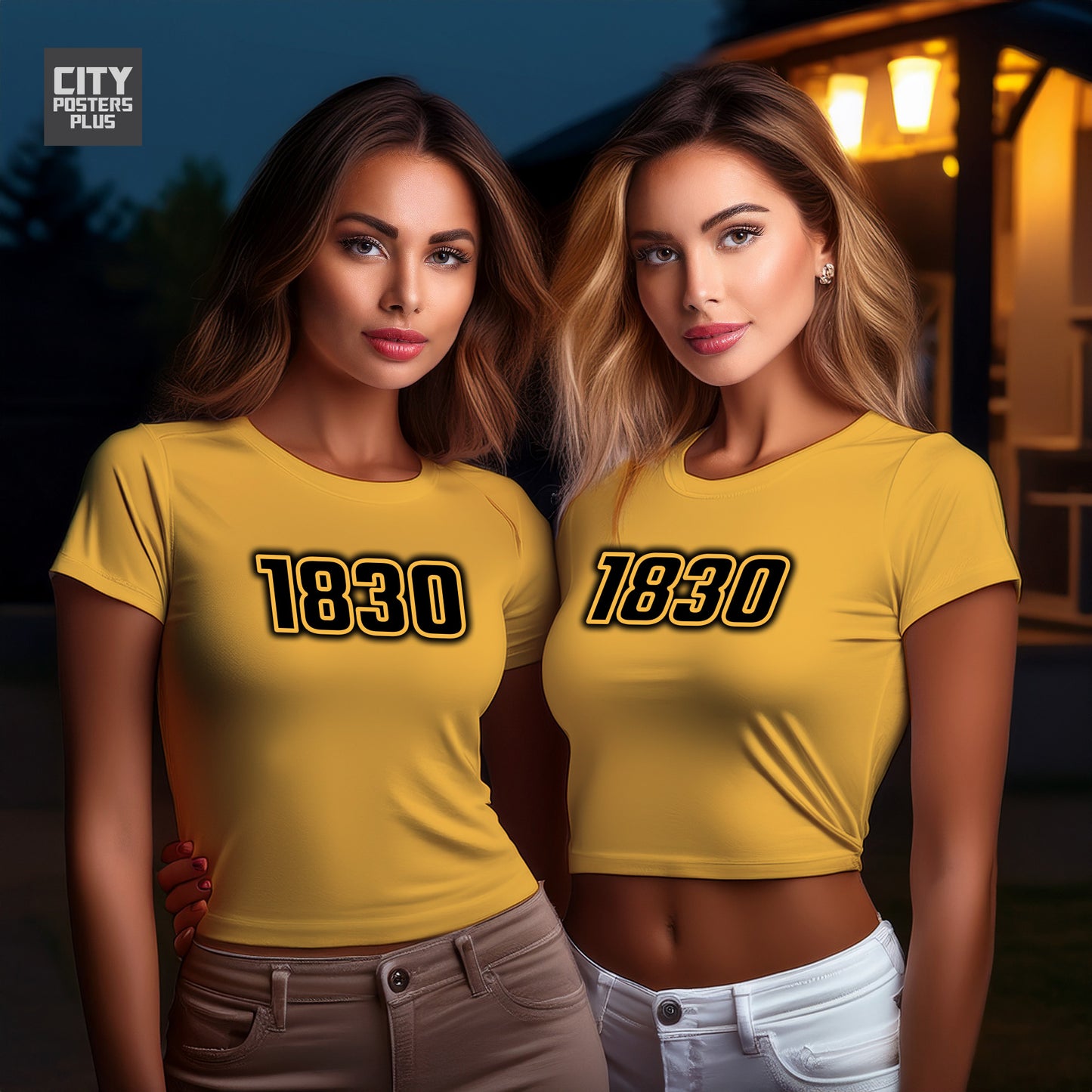 1830 Year Women Crop Top (Golden Yellow)