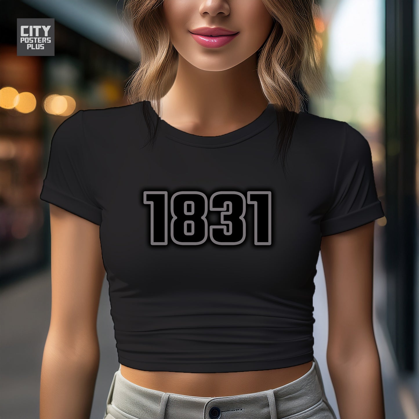 1831 Year Women Crop Top (Black)