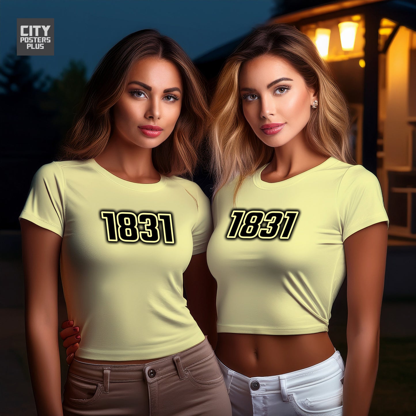 1831 Year Women Crop Top (Butter Yellow)