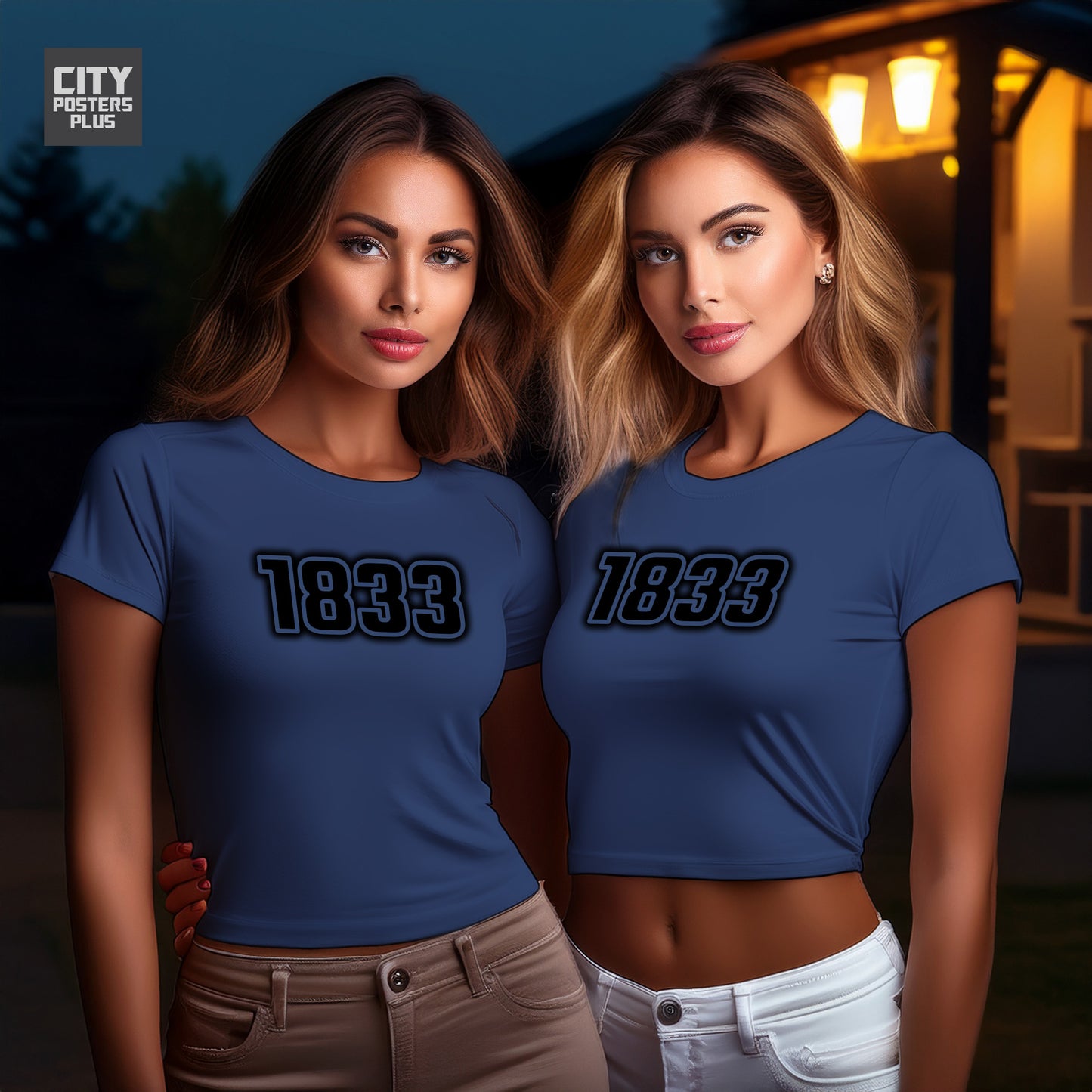 1833 Year Women Crop Top (Navy Blue)