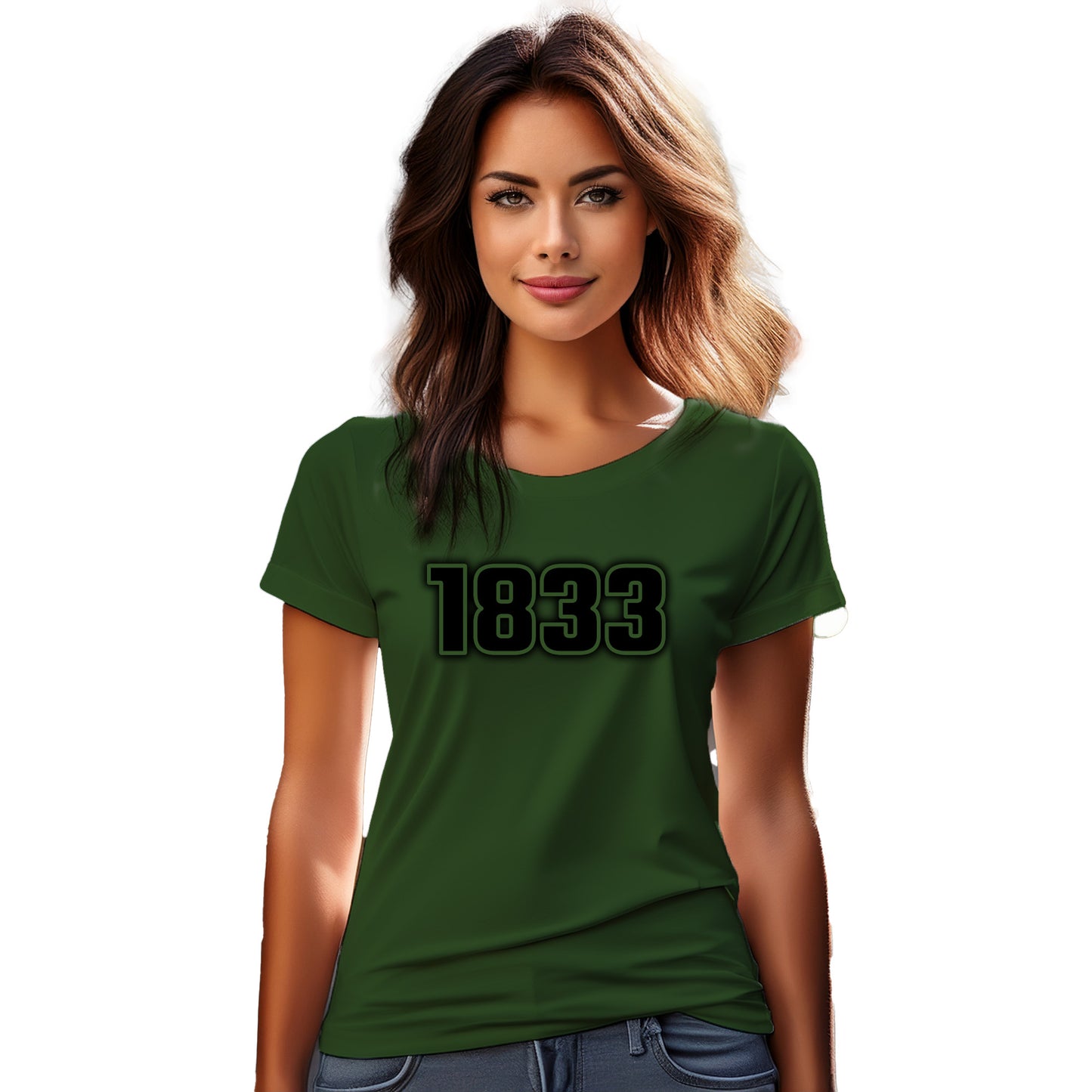 1833 Year Women T-Shirt (Olive Green)