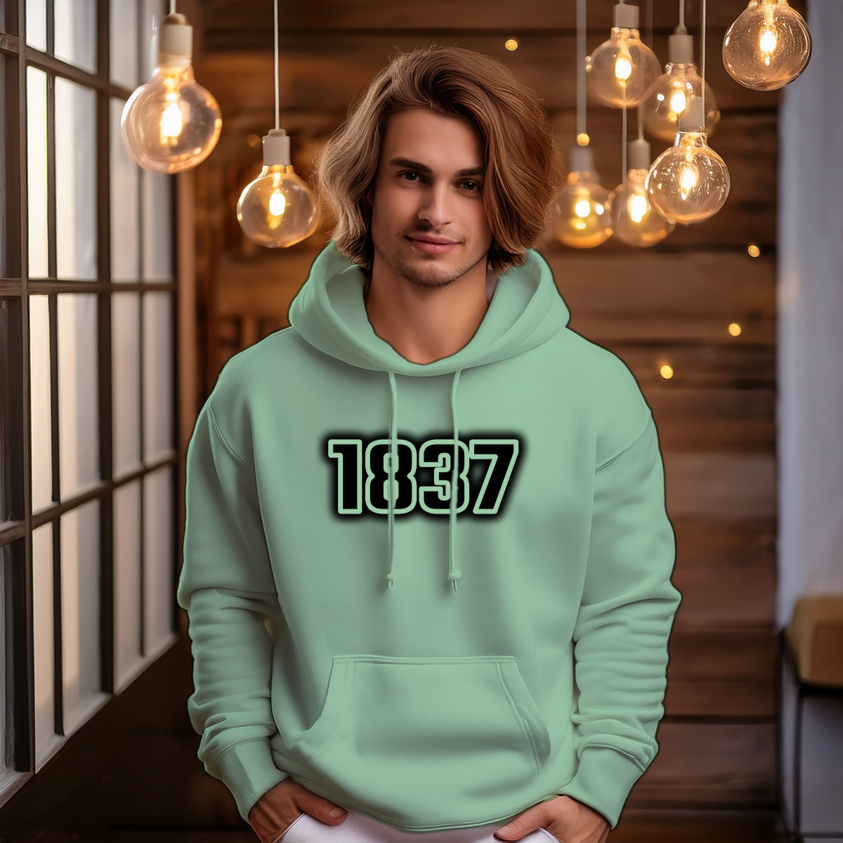 1837 Year Men Unisex Hoodie (Mint Green)