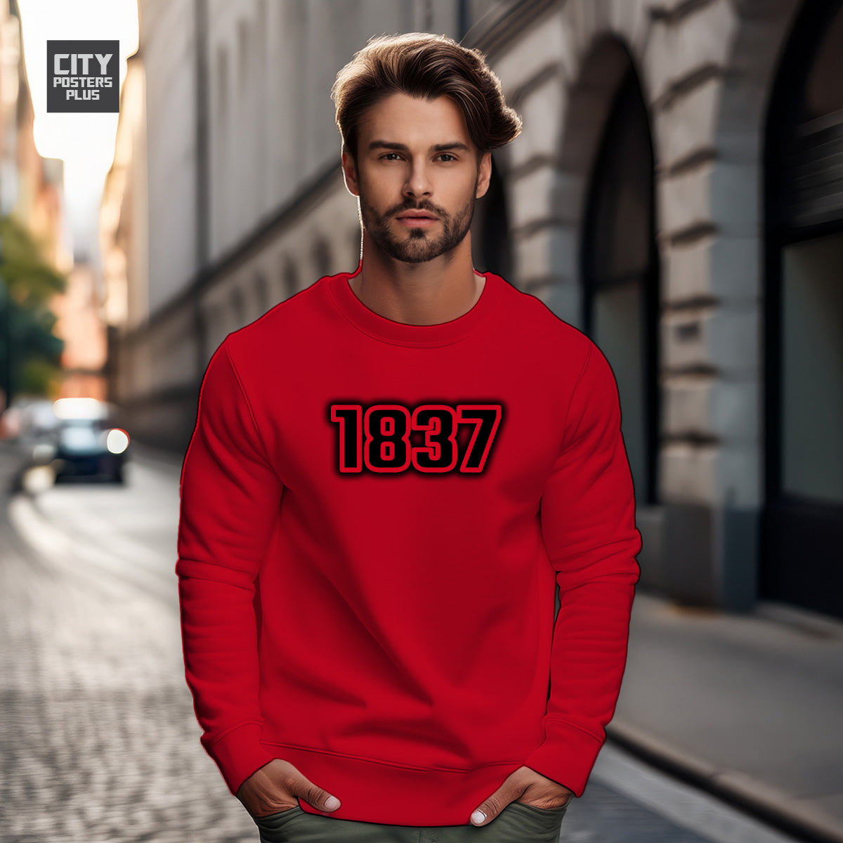 1837 Year Men Unisex Sweatshirt (Red)