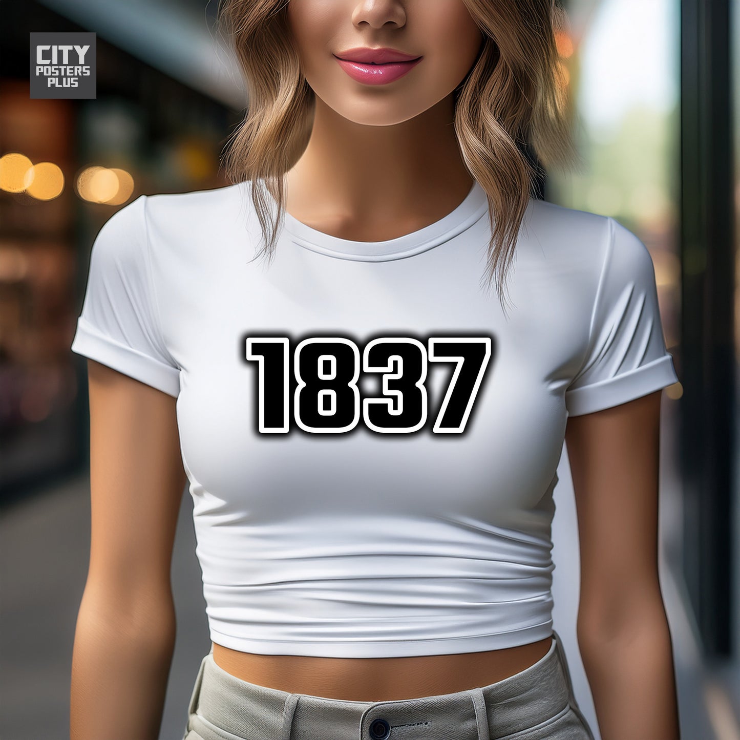 1837 Year Women Crop Top (White)
