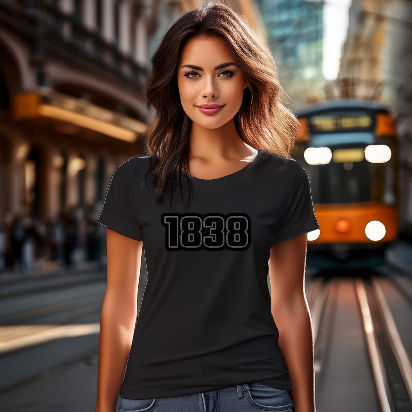 1838 Year Women T-Shirt (Black)