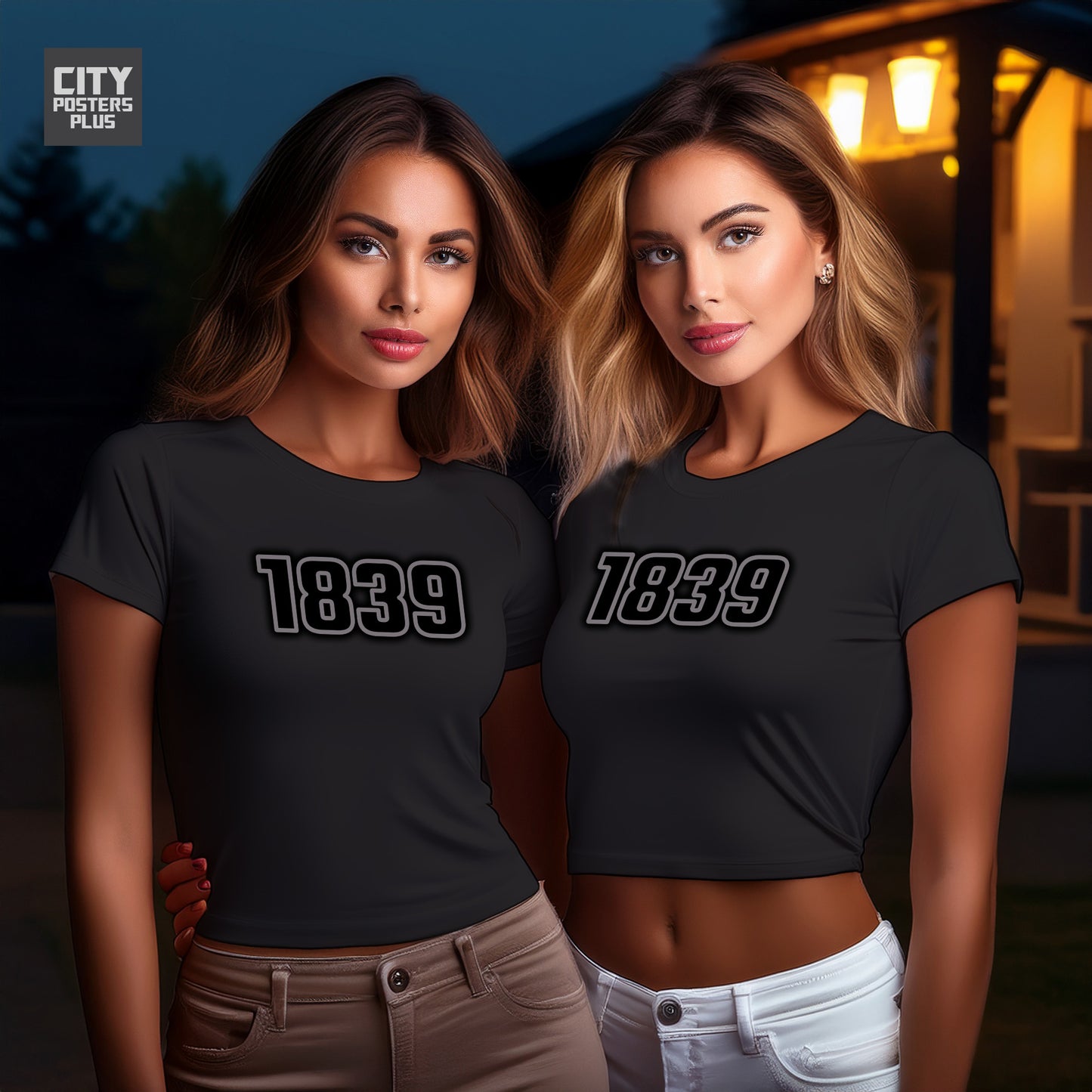 1839 Year Women Crop Top (Black)