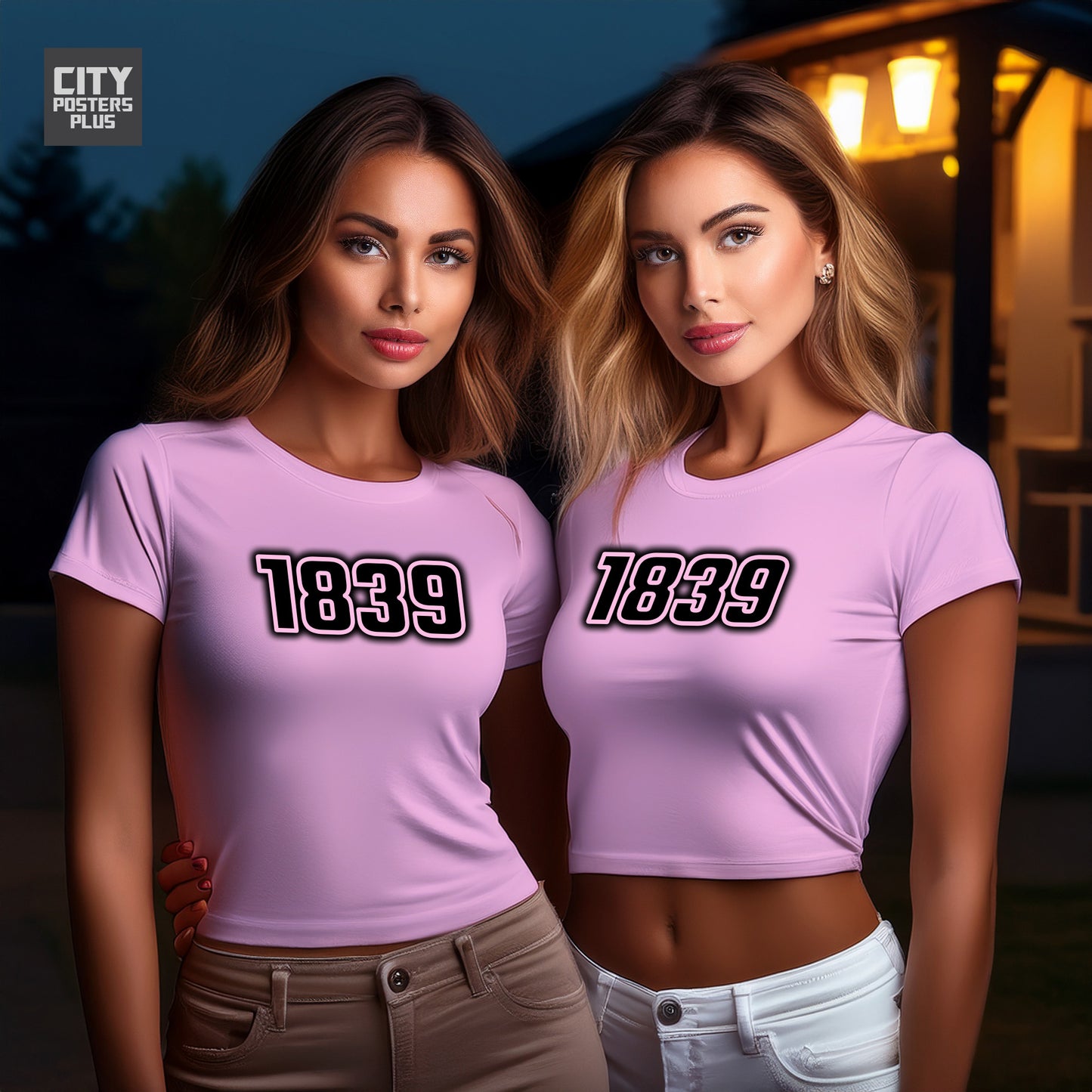 1839 Year Women Crop Top (Light Pink)