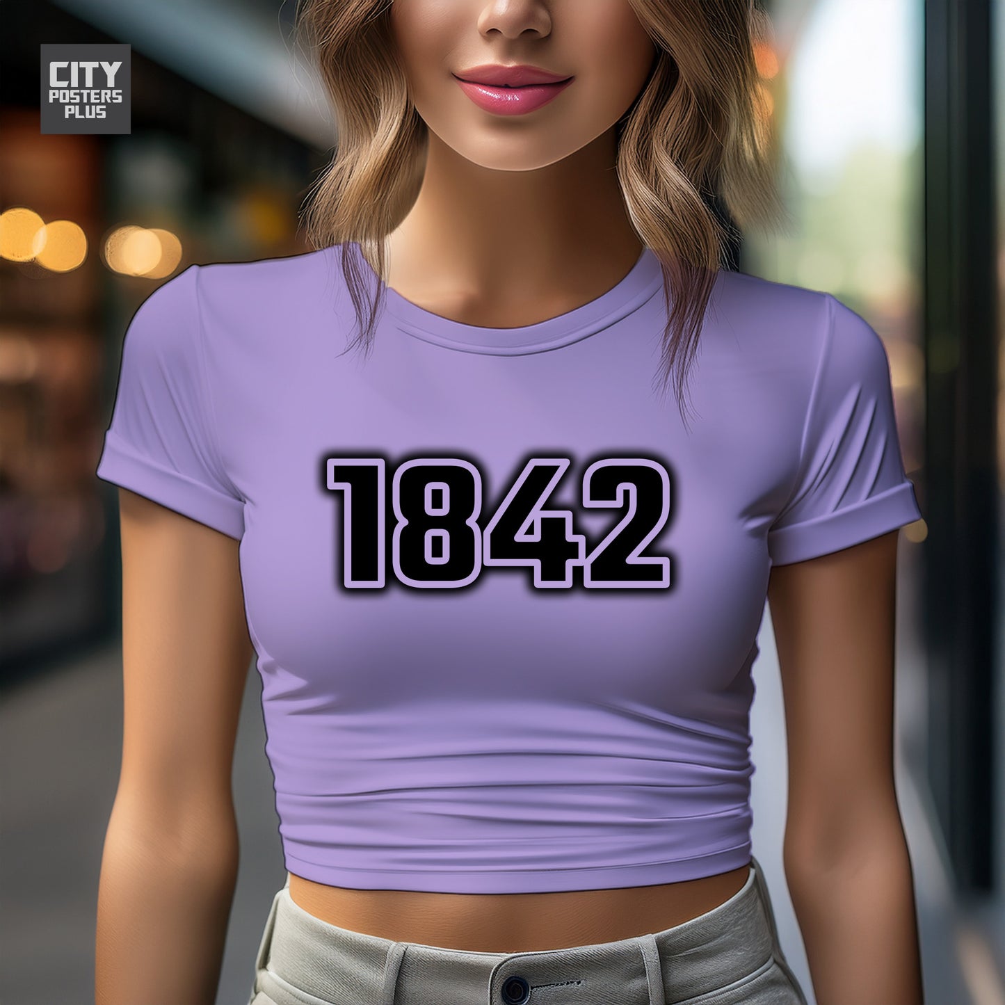 1842 Year Women Crop Top (Iris Lavender)