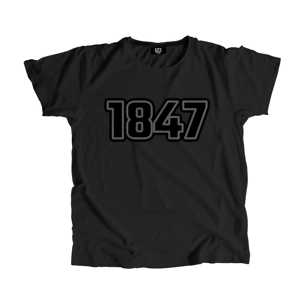 1847 Year Men Unisex T-Shirt (Black)